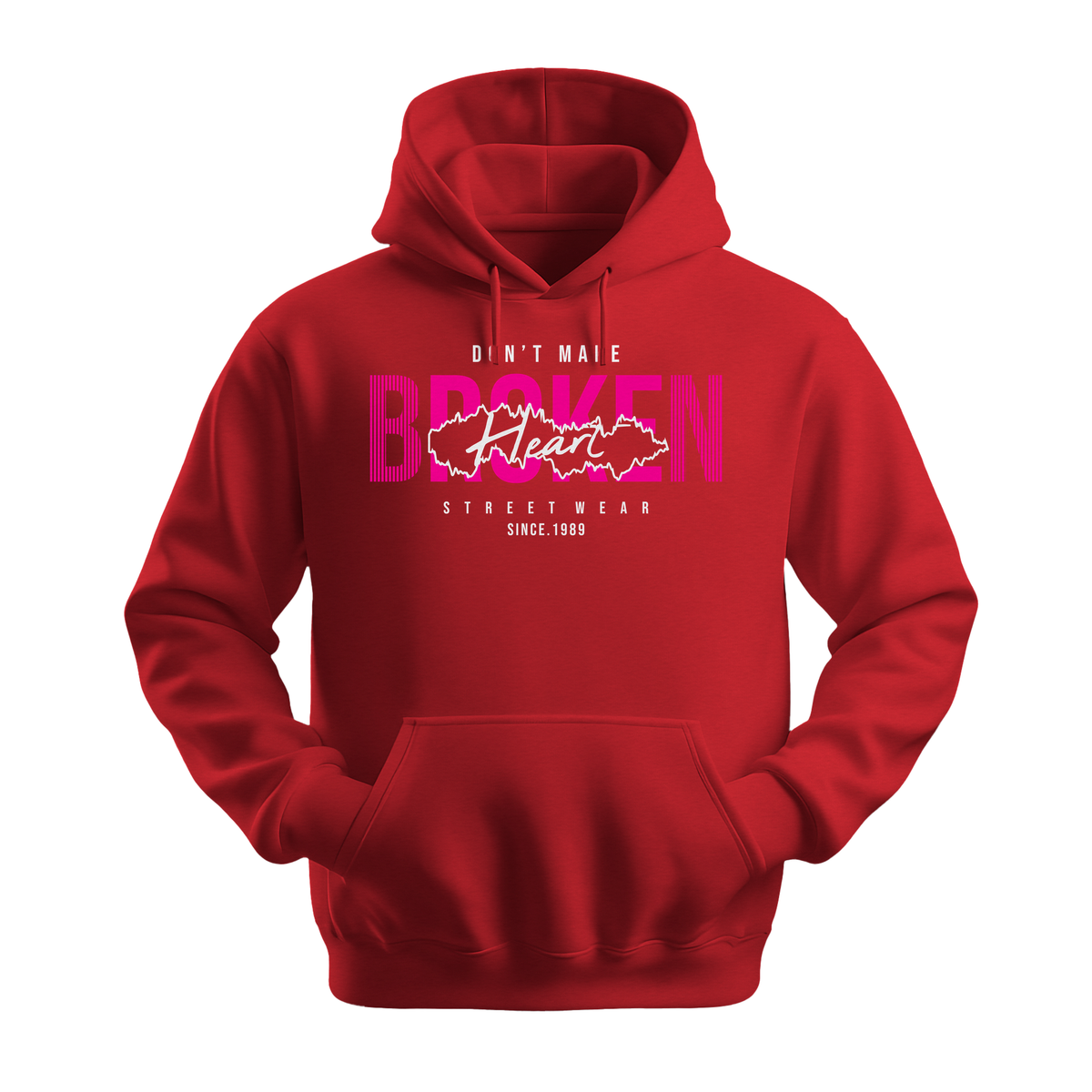 Dont Make Broken Heart - Unisex Hoodie - Streetwear Hoodie - Red