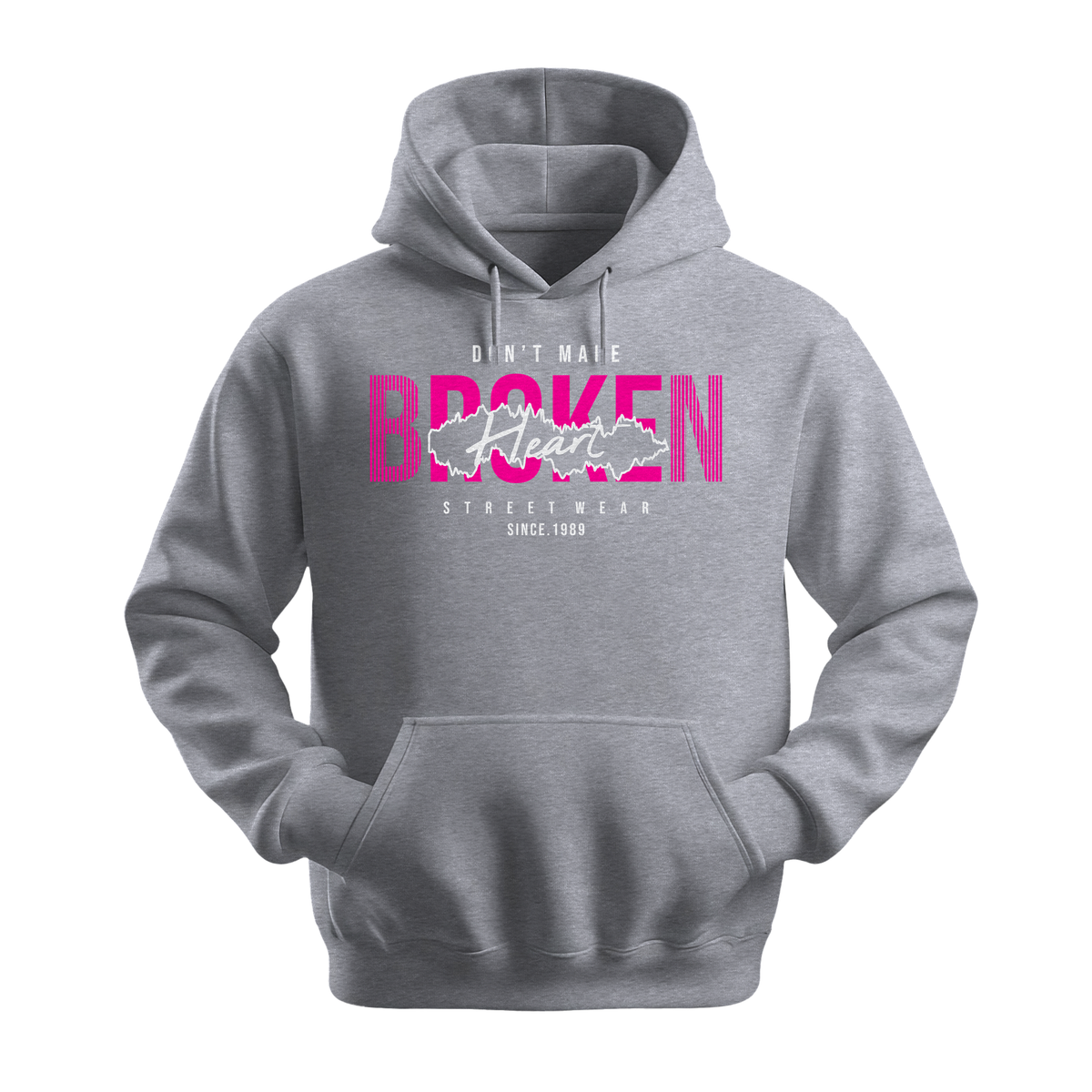 Dont Make Broken Heart - Unisex Hoodie - Streetwear Hoodie - Sports Grey
