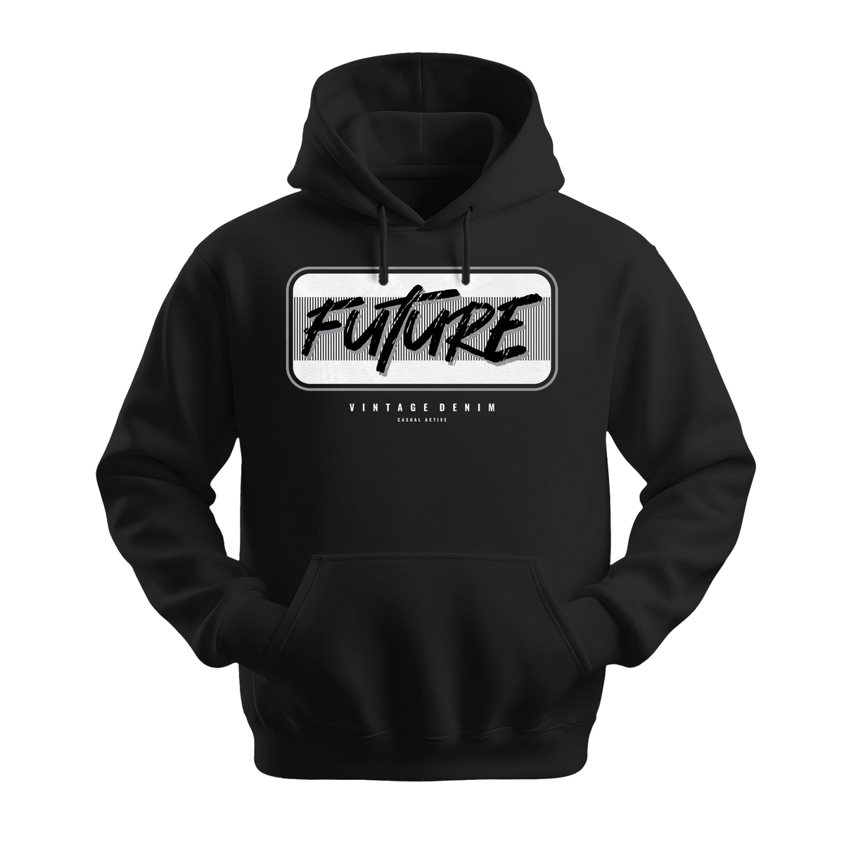 Future Vintage Denim - Unisex Hoodie - Streetwear Hoodie - Black