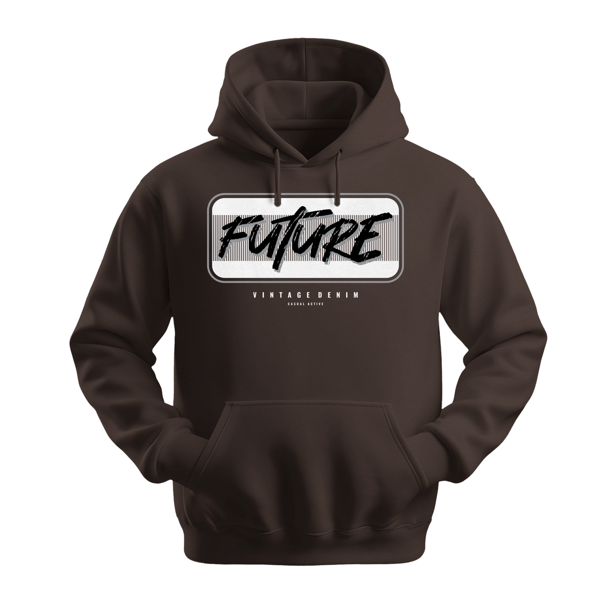 Future Vintage Denim - Unisex Hoodie - Streetwear Hoodie - Dark Chocolate