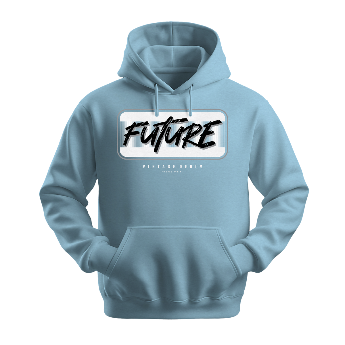 Future Vintage Denim - Unisex Hoodie - Streetwear Hoodie - Light Blue