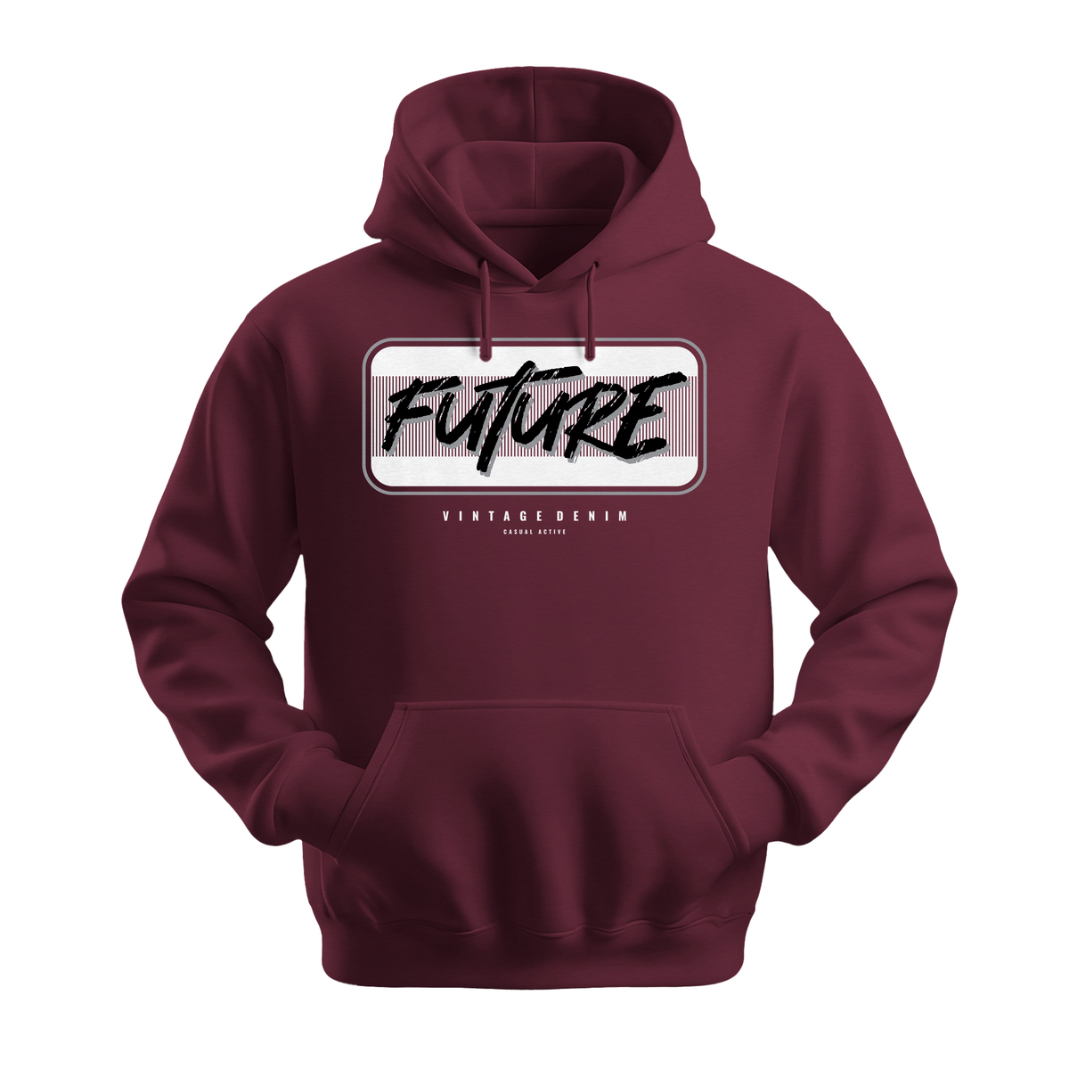 Future Vintage Denim - Unisex Hoodie - Streetwear Hoodie - Maroon