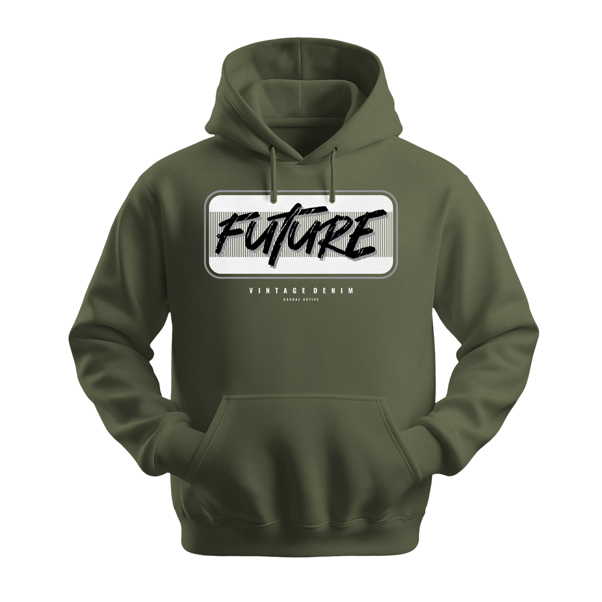 Future Vintage Denim - Unisex Hoodie - Streetwear Hoodie - Military Green