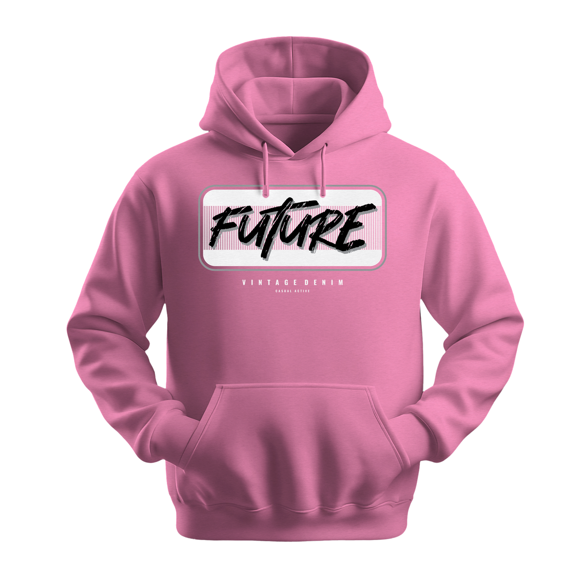 Future Vintage Denim - Unisex Hoodie - Streetwear Hoodie - Safety Pink