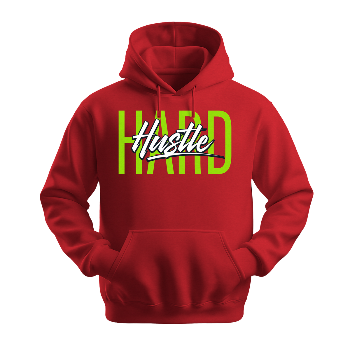 Hustle Hard - Unisex Hoodie - Motivation Hoodie - Red