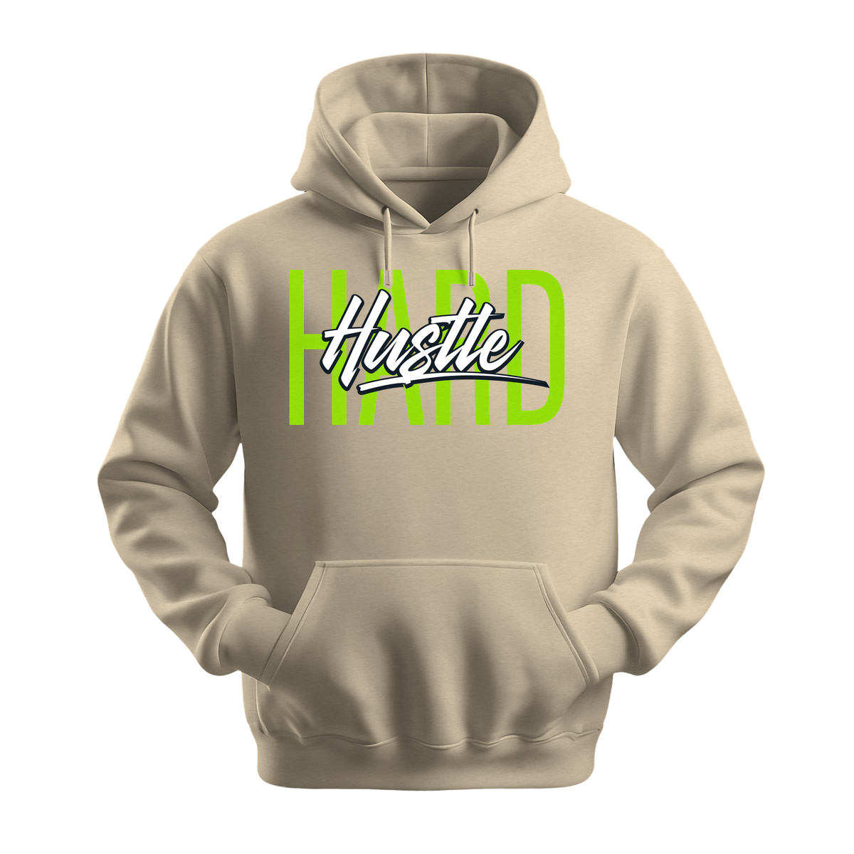 Hustle Hard - Unisex Hoodie - Motivation Hoodie - Sand