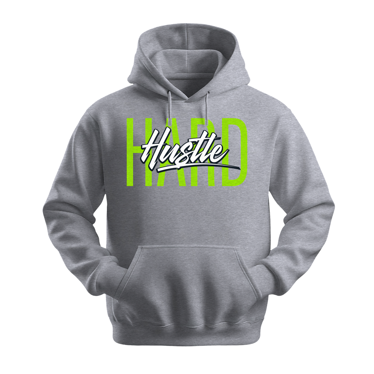 Hustle Hard - Unisex Hoodie - Motivation Hoodie - Sports Grey