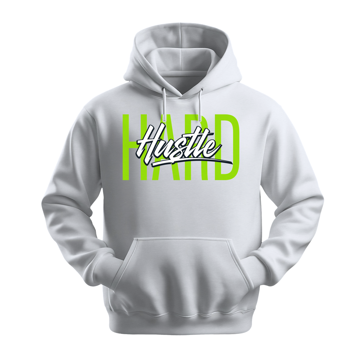 Hustle Hard - Unisex Hoodie - Motivation Hoodie - White