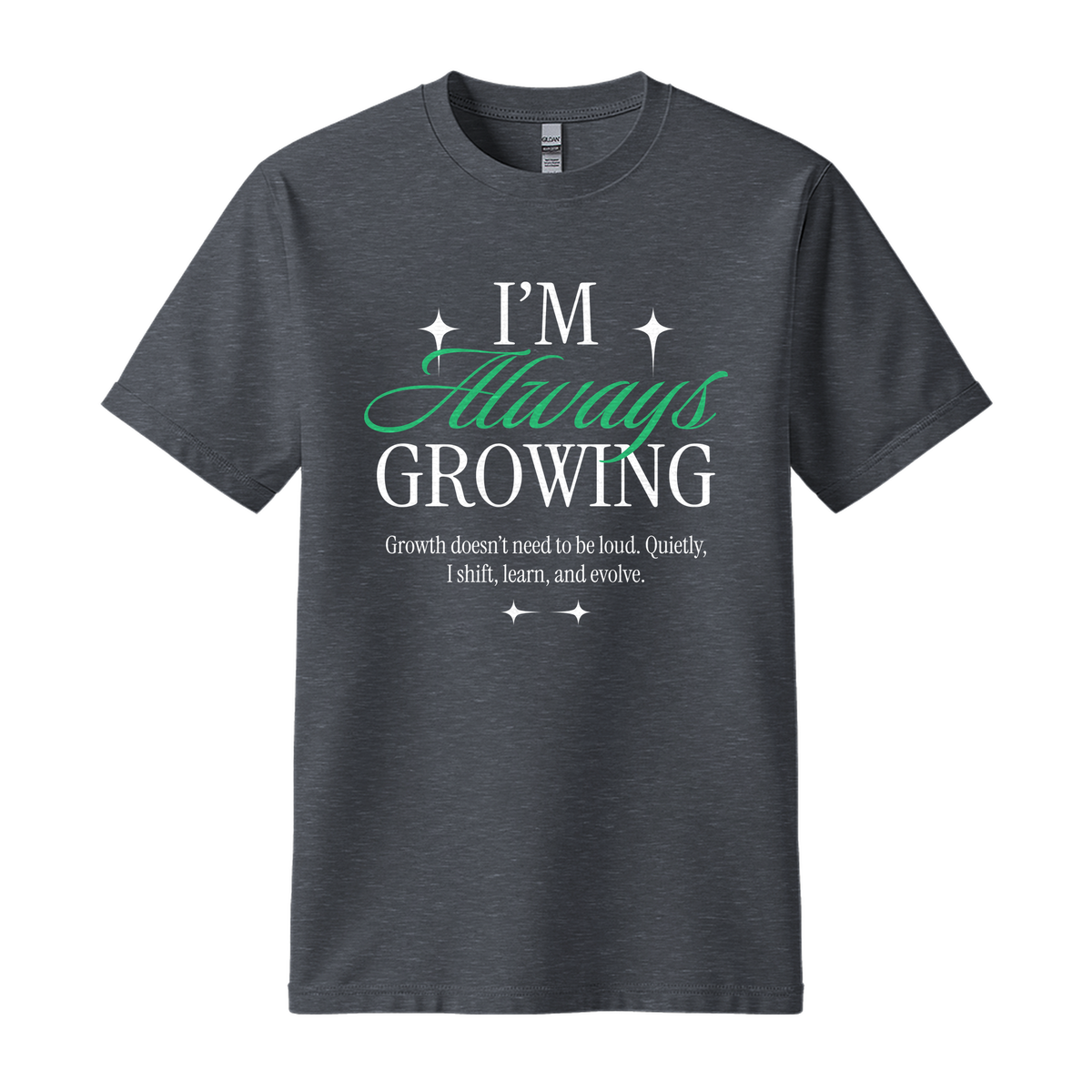 I'm Always Growing - Unisex T-Shirt - Motivation Tshirt - Dark Heather