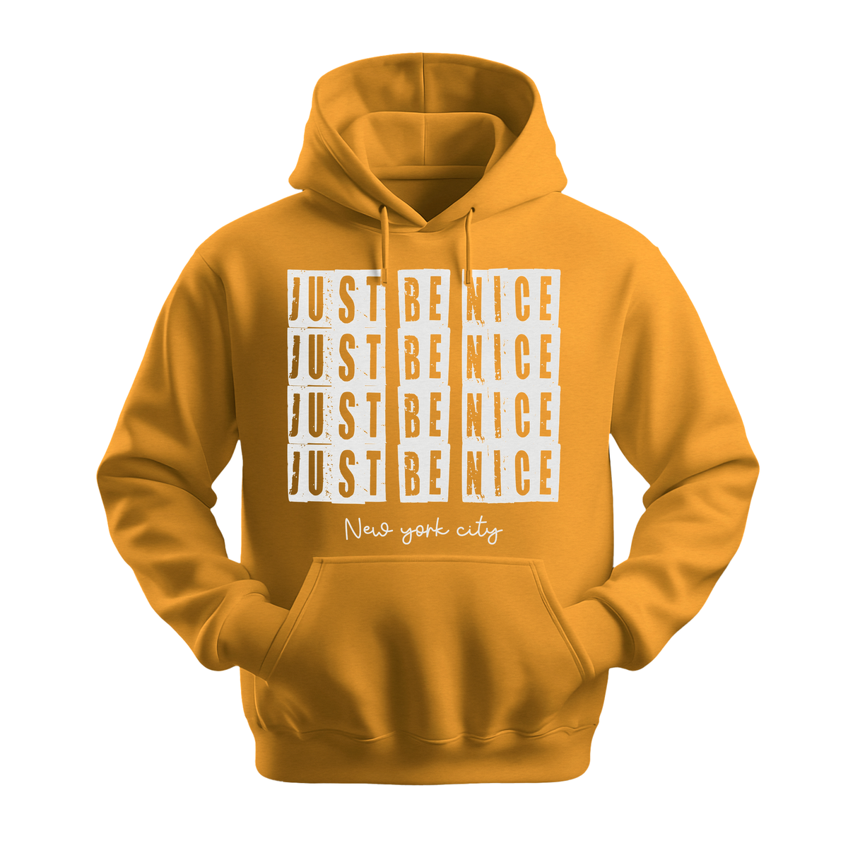 Just Be Nice New York City - Unisex Hoodie - City Hoodie - Gold