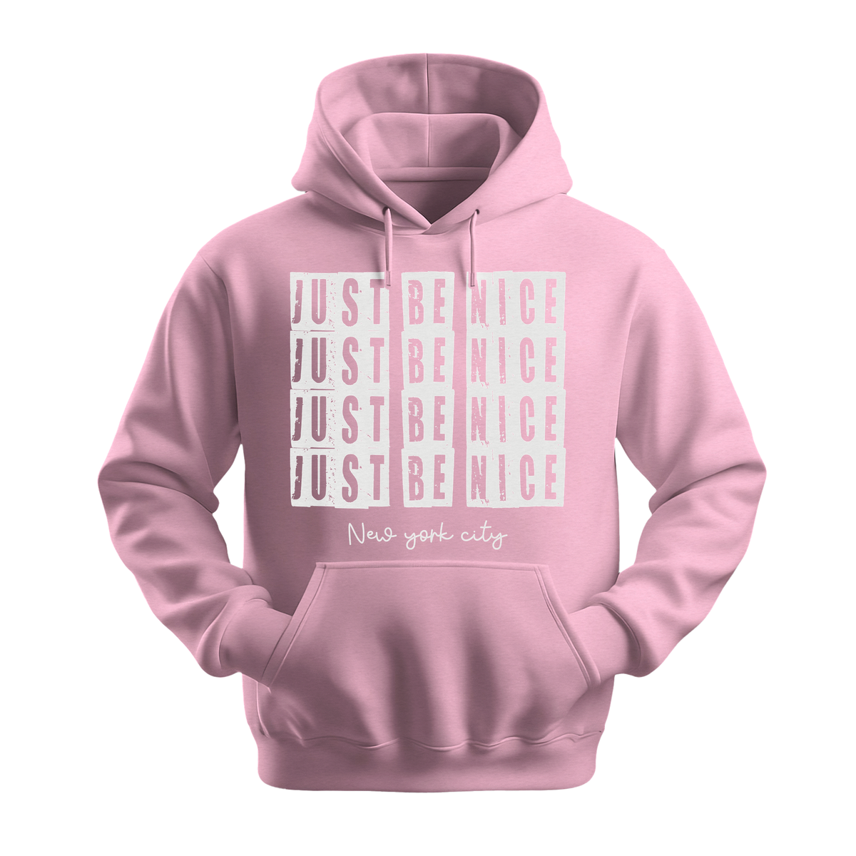 Just Be Nice New York City - Unisex Hoodie - City Hoodie - Light Pink