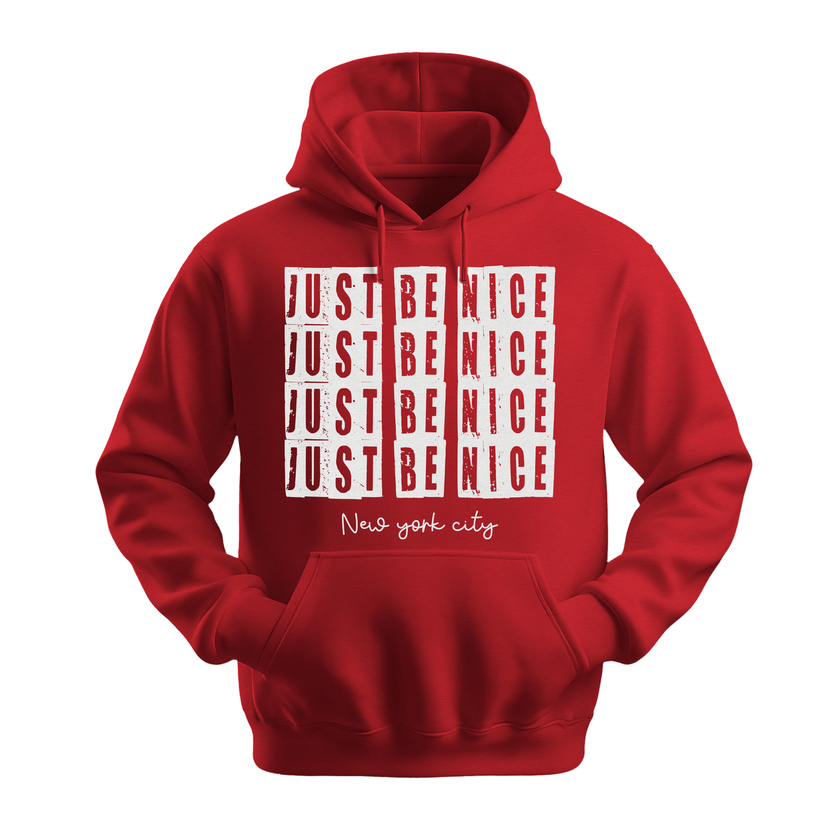 Just Be Nice New York City - Unisex Hoodie - City Hoodie - Red