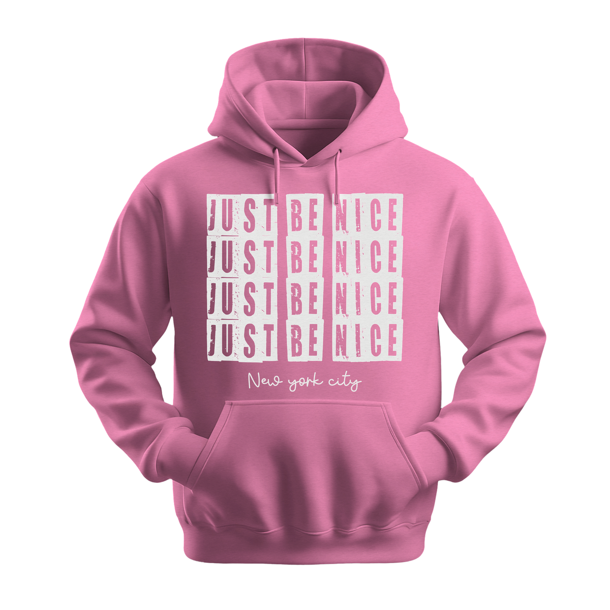 Just Be Nice New York City - Unisex Hoodie - City Hoodie - Safety Pink
