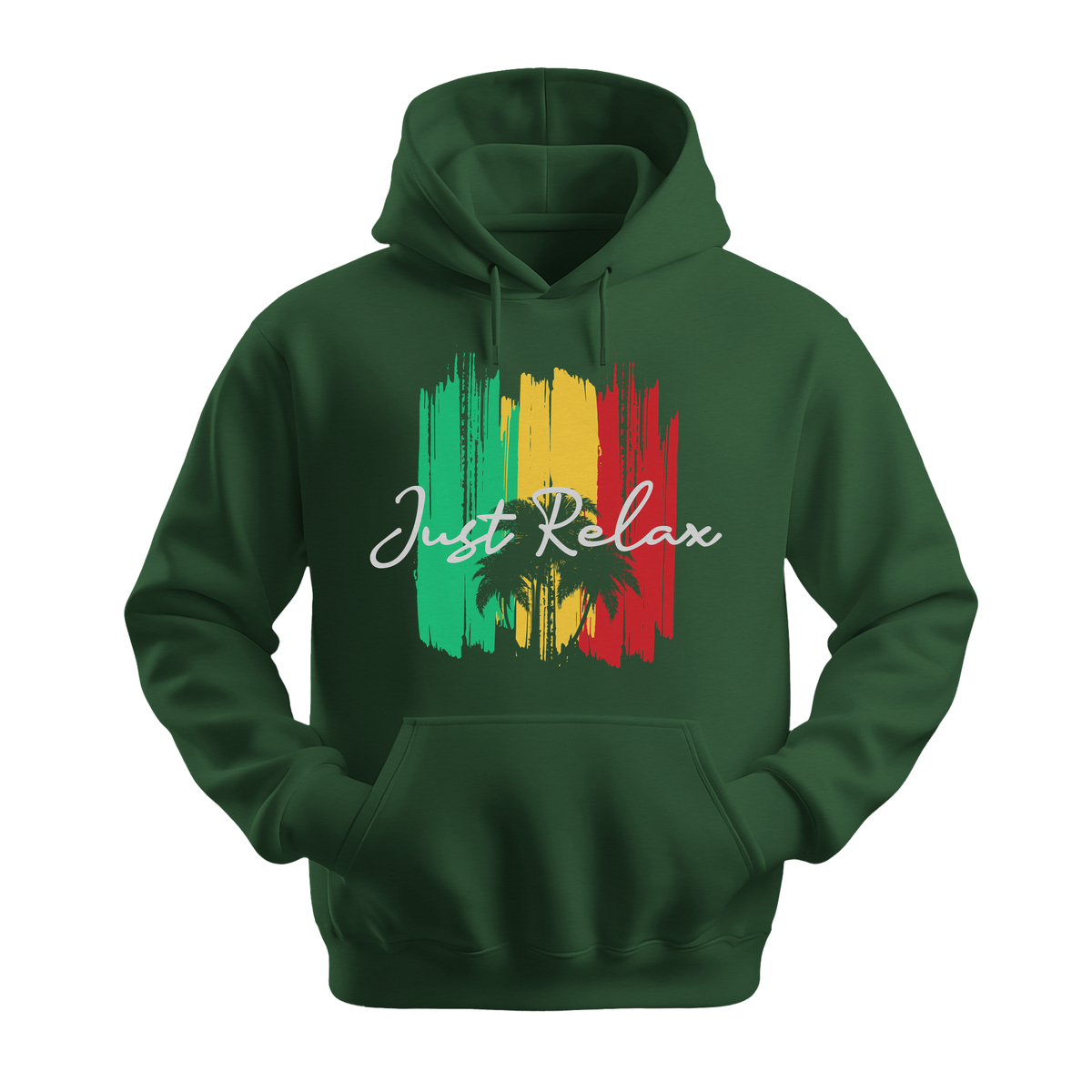 Just Relax - Unisex Hoodie - Good Vibes Clothing - Forest Green