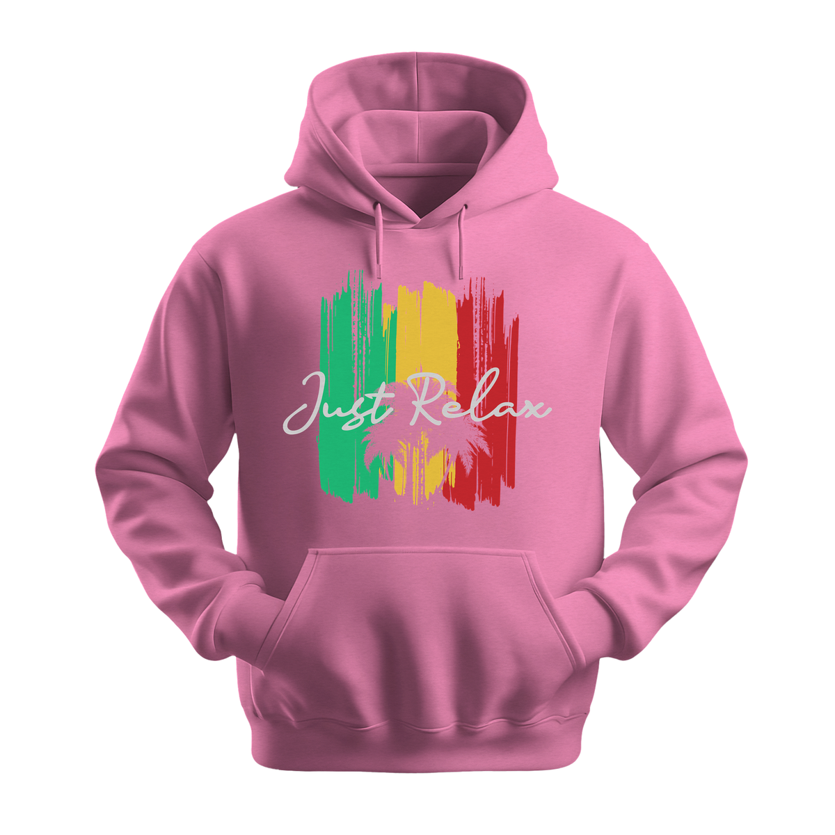 Just Relax - Unisex Hoodie - Good Vibes Clothing - Safety Pink