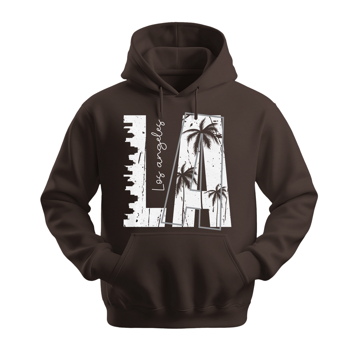LA Los Angeles - Unisex Hoodie - City Hoodie - Dark Chocolate