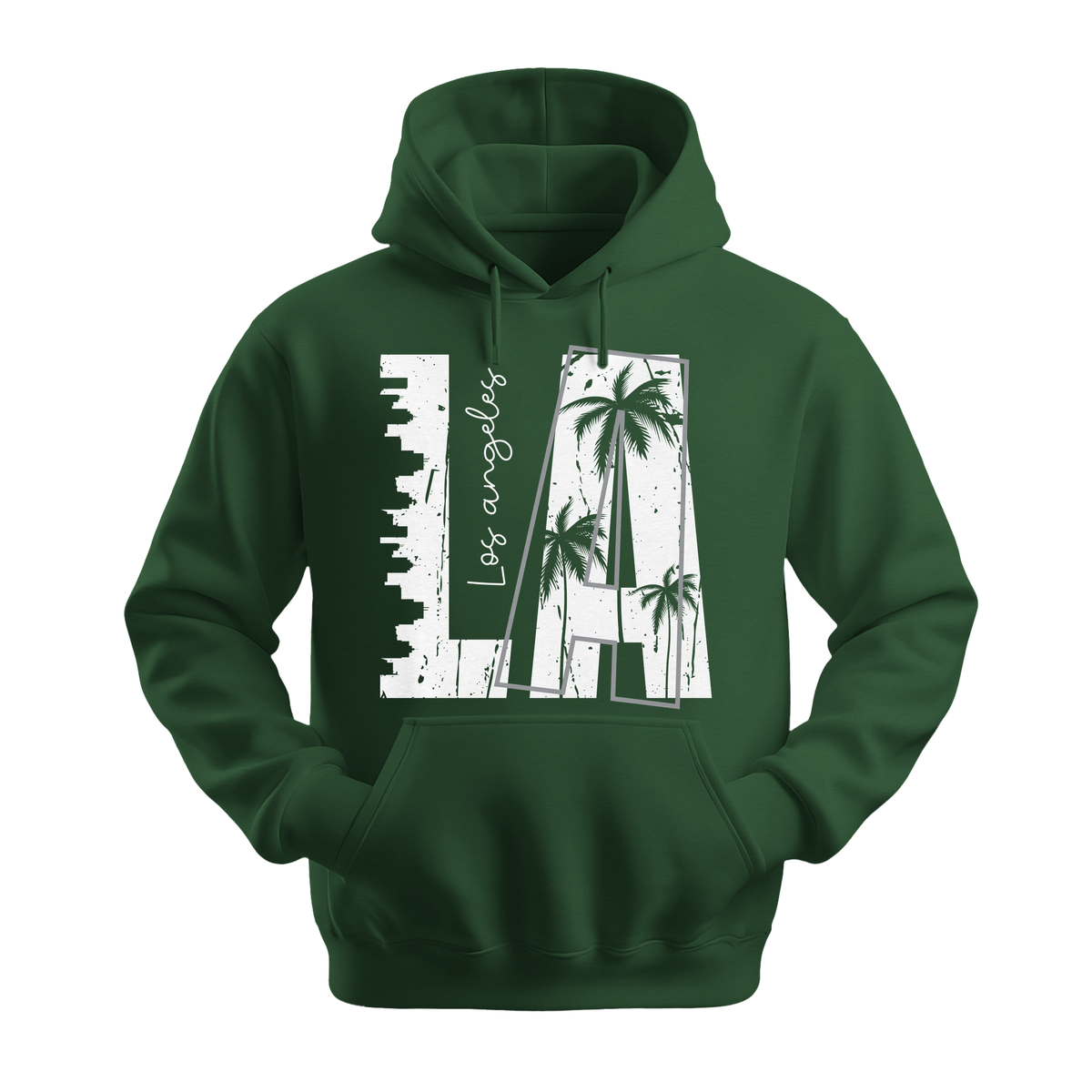 LA Los Angeles - Unisex Hoodie - City Hoodie - Forest Green