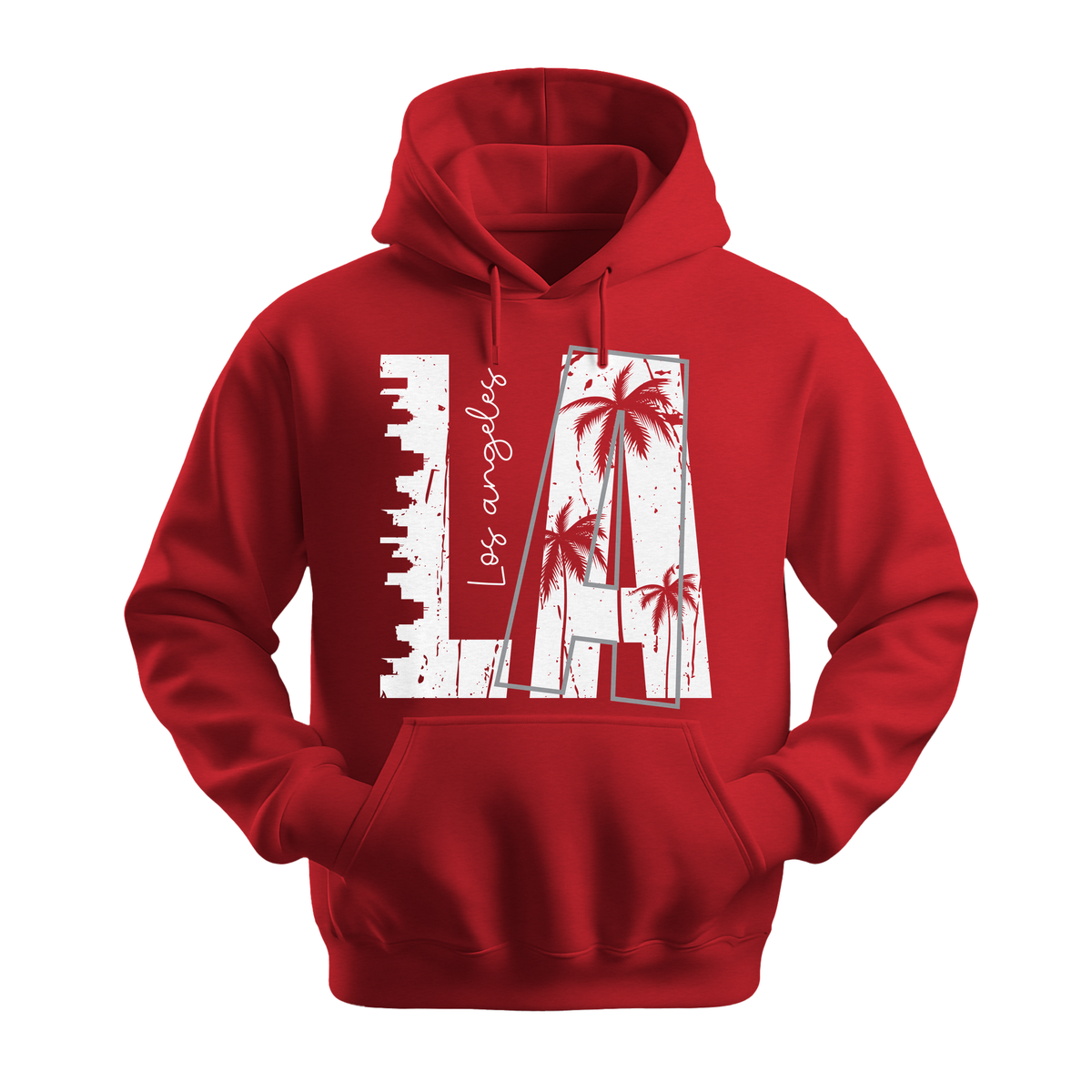 LA Los Angeles - Unisex Hoodie - City Hoodie - Red