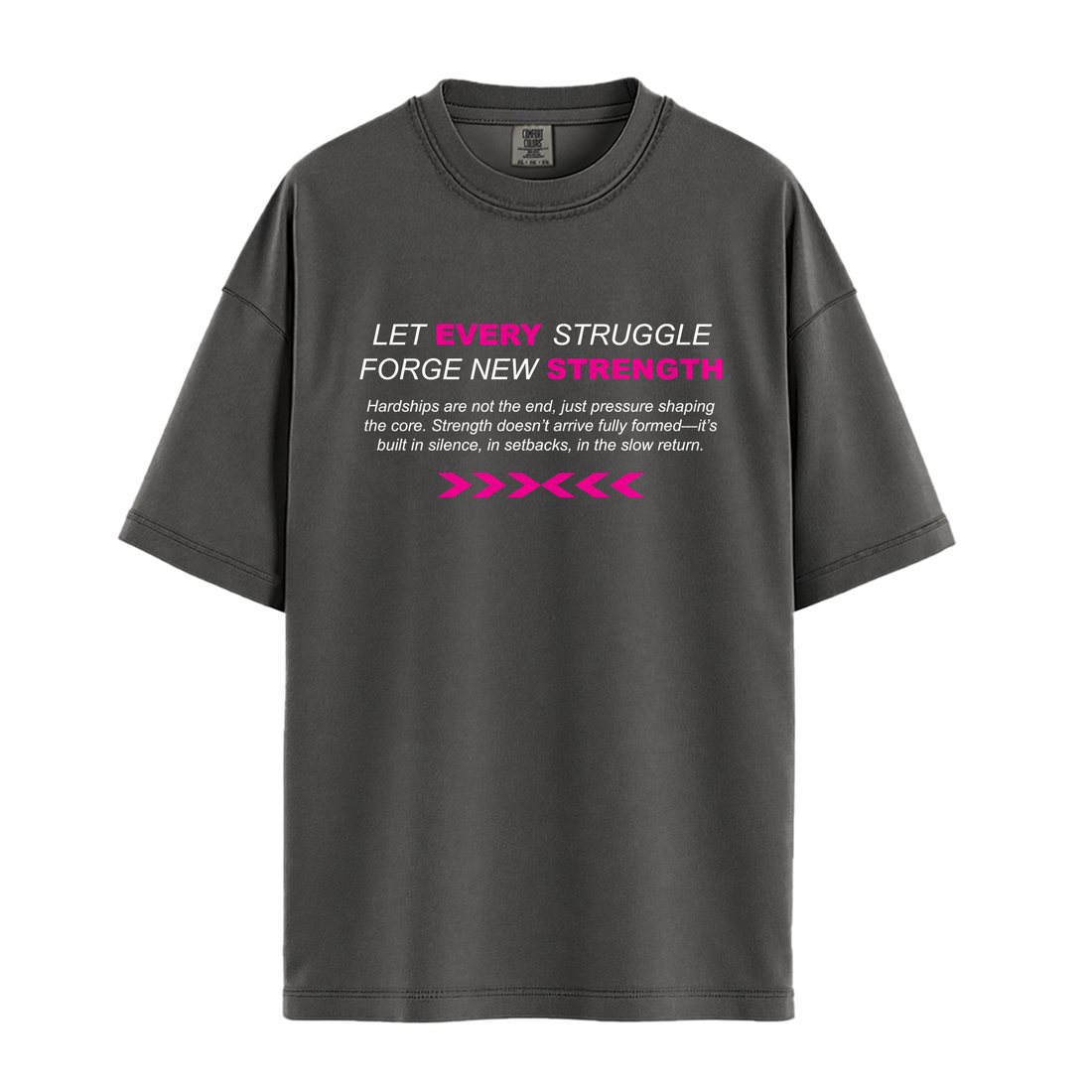 Let Every Struggle Forge New Strength - Unisex T-Shirt - Premium Comfort Colors - Pepper
