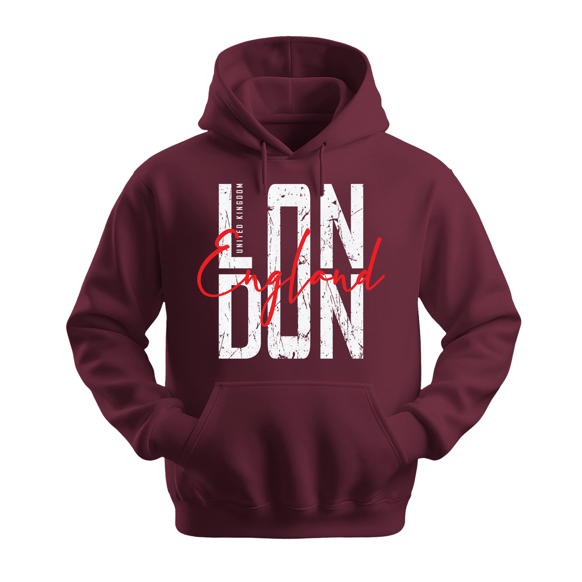London England - Unisex Hoodie - City Hoodie - Maroon