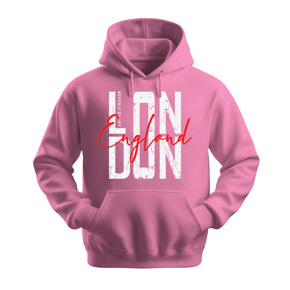 London England - Unisex Hoodie - City Hoodie - Safety Pink