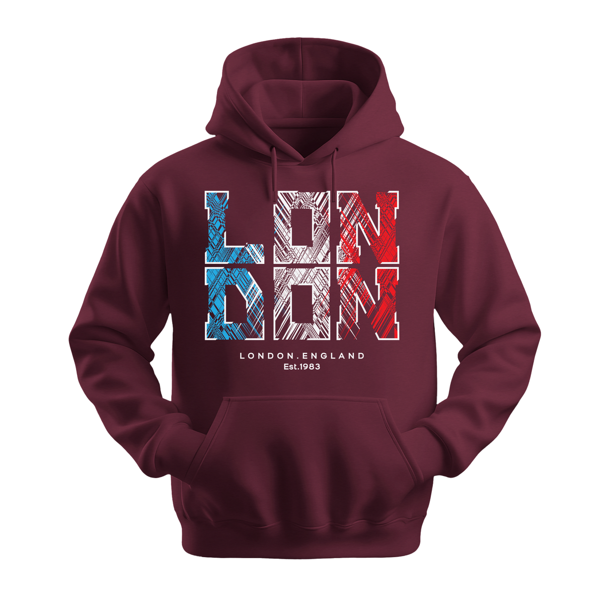 London Est 1983 - Unisex Hoodie - City Hoodie - Maroon