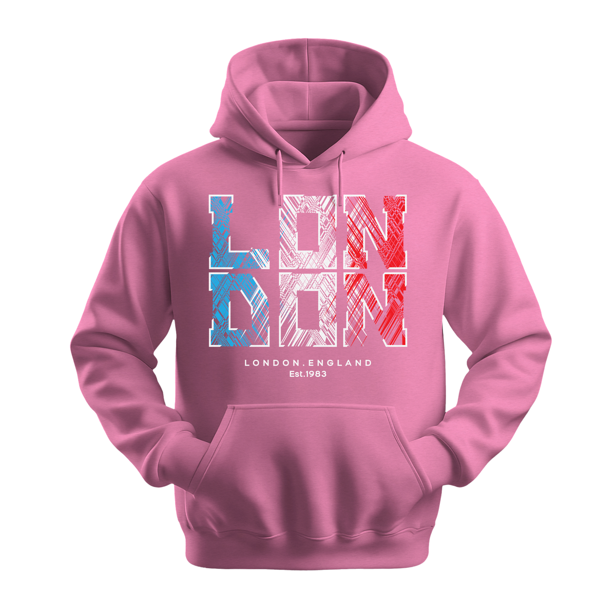London Est 1983 - Unisex Hoodie - City Hoodie - Safety Pink