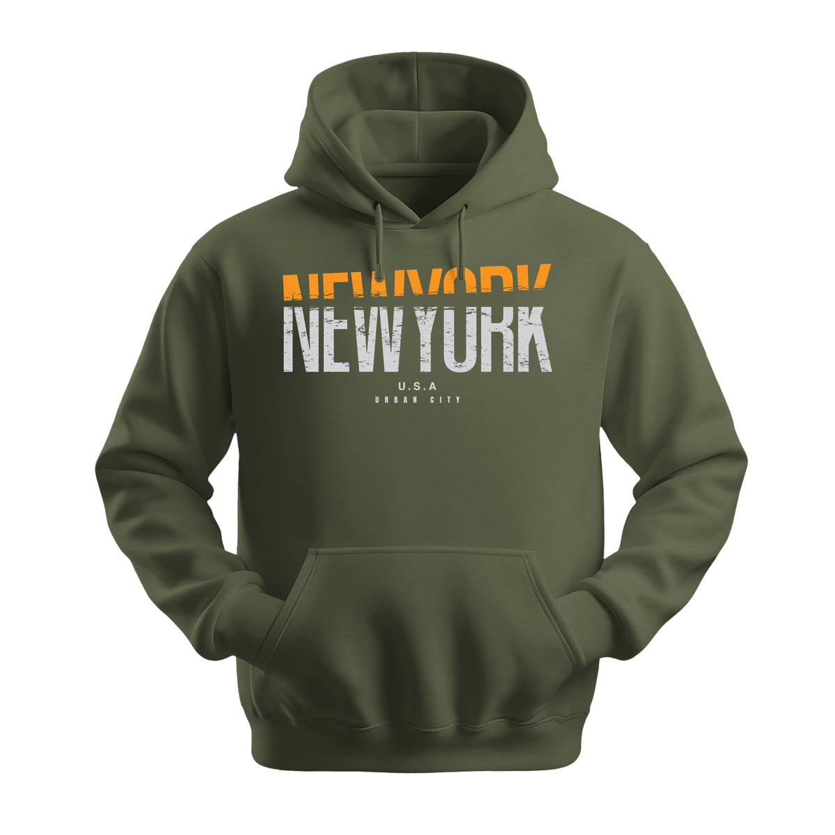 New York USA - Unisex Hoodie - City Hoodie - Military Green