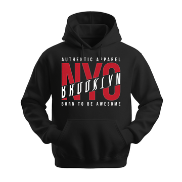 NYC Brooklyn Born To Be Awesome - Unisex Hoodie - City Hoodie - Black