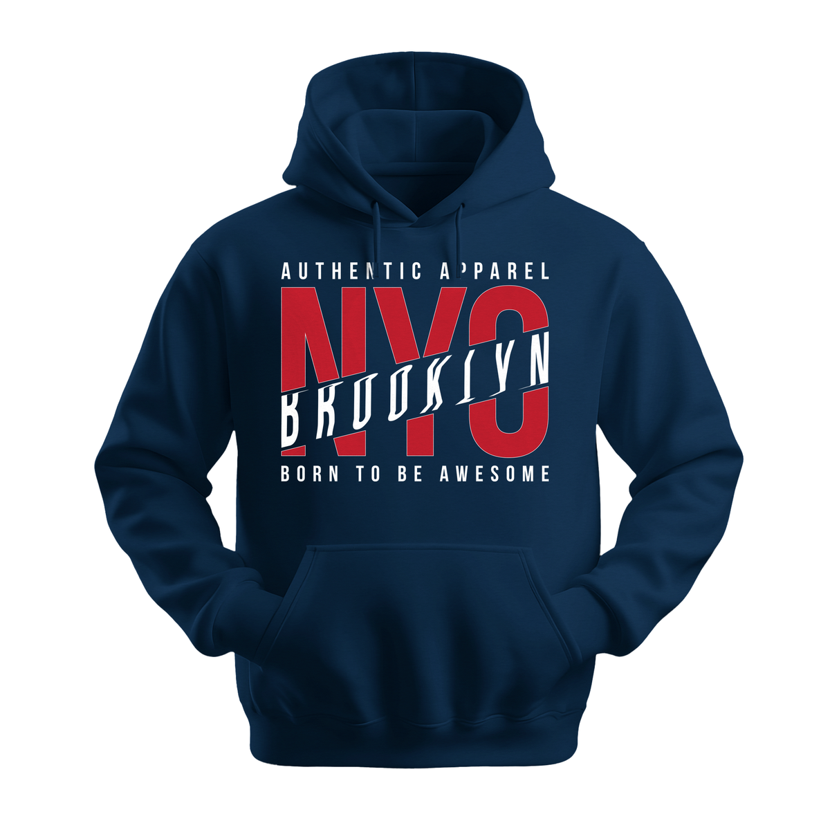 NYC Brooklyn Born To Be Awesome - Unisex Hoodie - City Hoodie - Navy