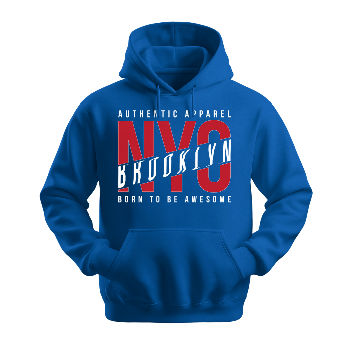NYC Brooklyn Born To Be Awesome - Unisex Hoodie - City Hoodie - Royal