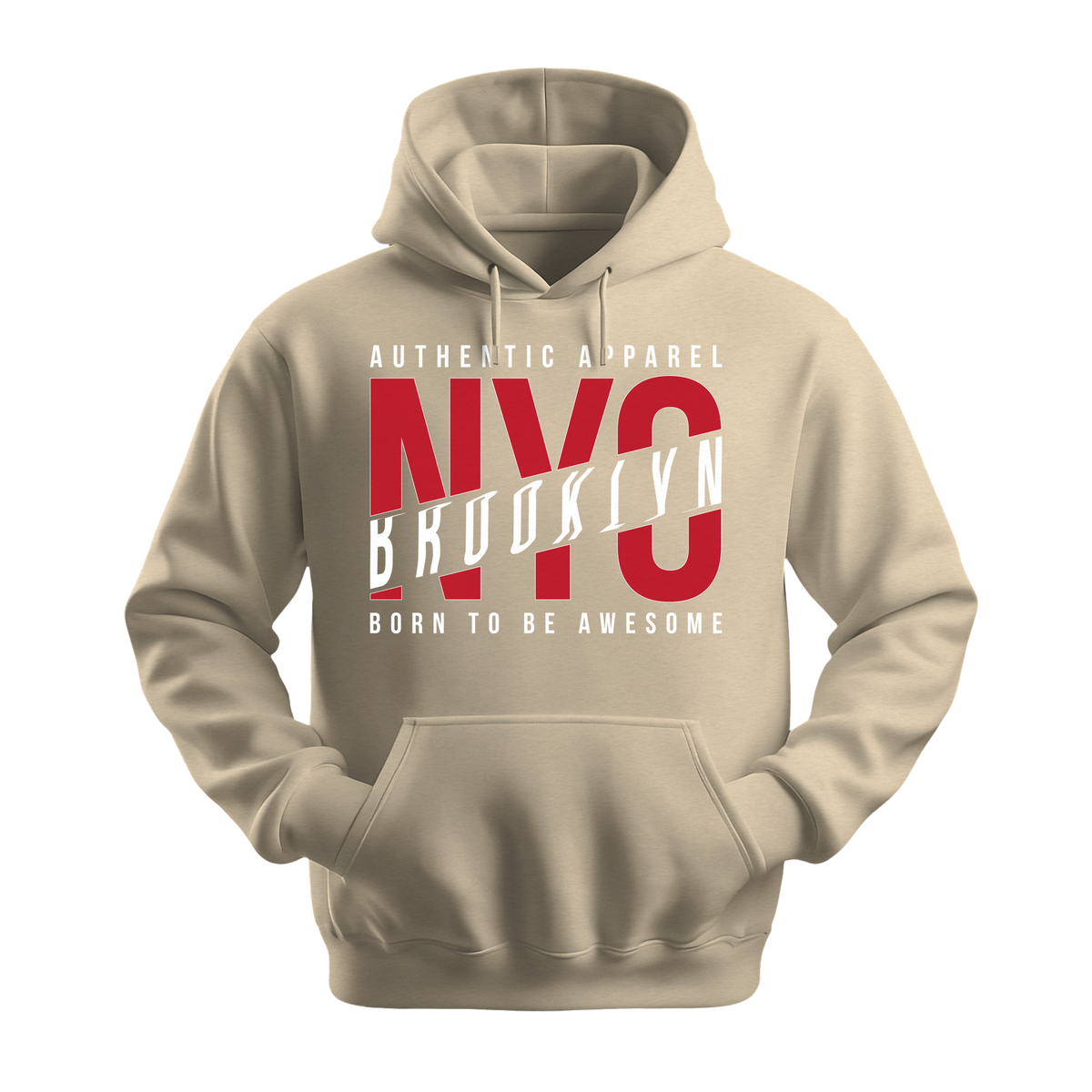 NYC Brooklyn Born To Be Awesome - Unisex Hoodie - City Hoodie - Sand