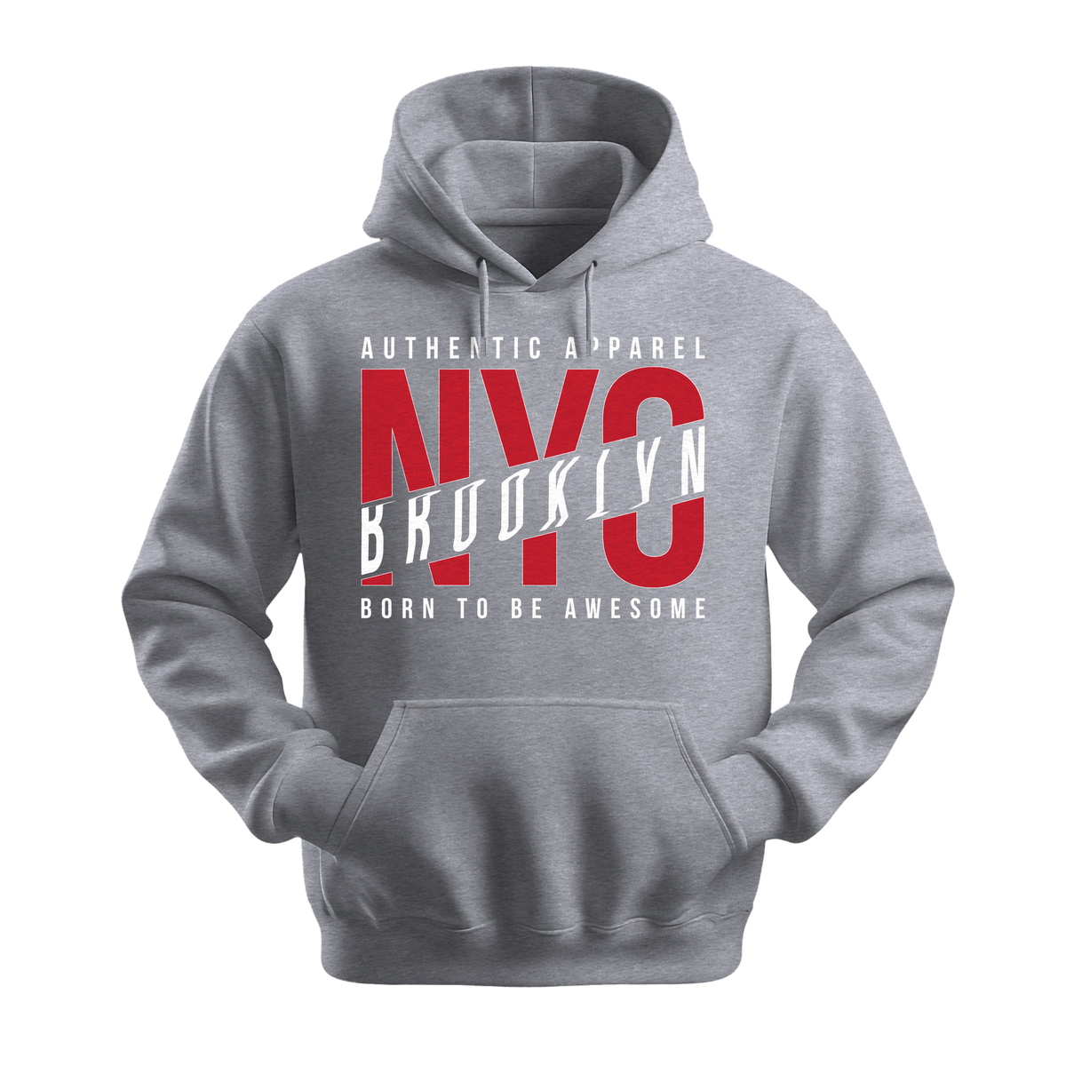 NYC Brooklyn Born To Be Awesome - Unisex Hoodie - City Hoodie - Sports Grey