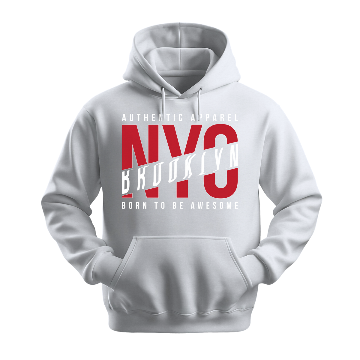 NYC Brooklyn Born To Be Awesome - Unisex Hoodie - City Hoodie - White