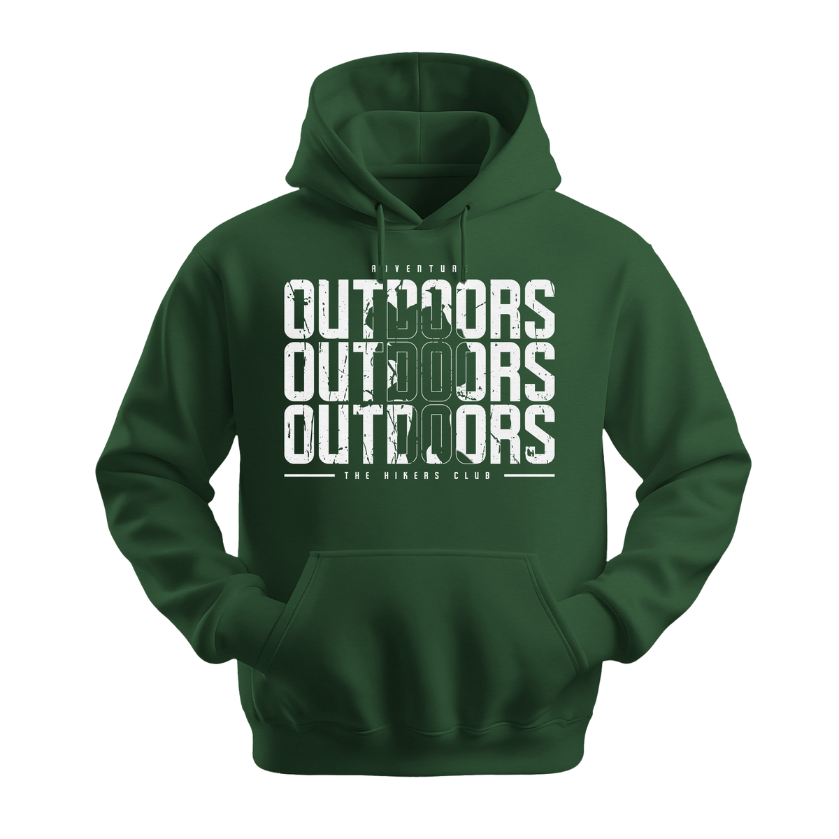 Outdoors The Hikers Club - Unisex Hoodie - Outdoor Hoodie - Forest Green