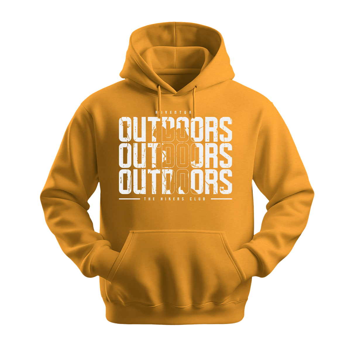 Outdoors The Hikers Club - Unisex Hoodie - Outdoor Hoodie - Gold