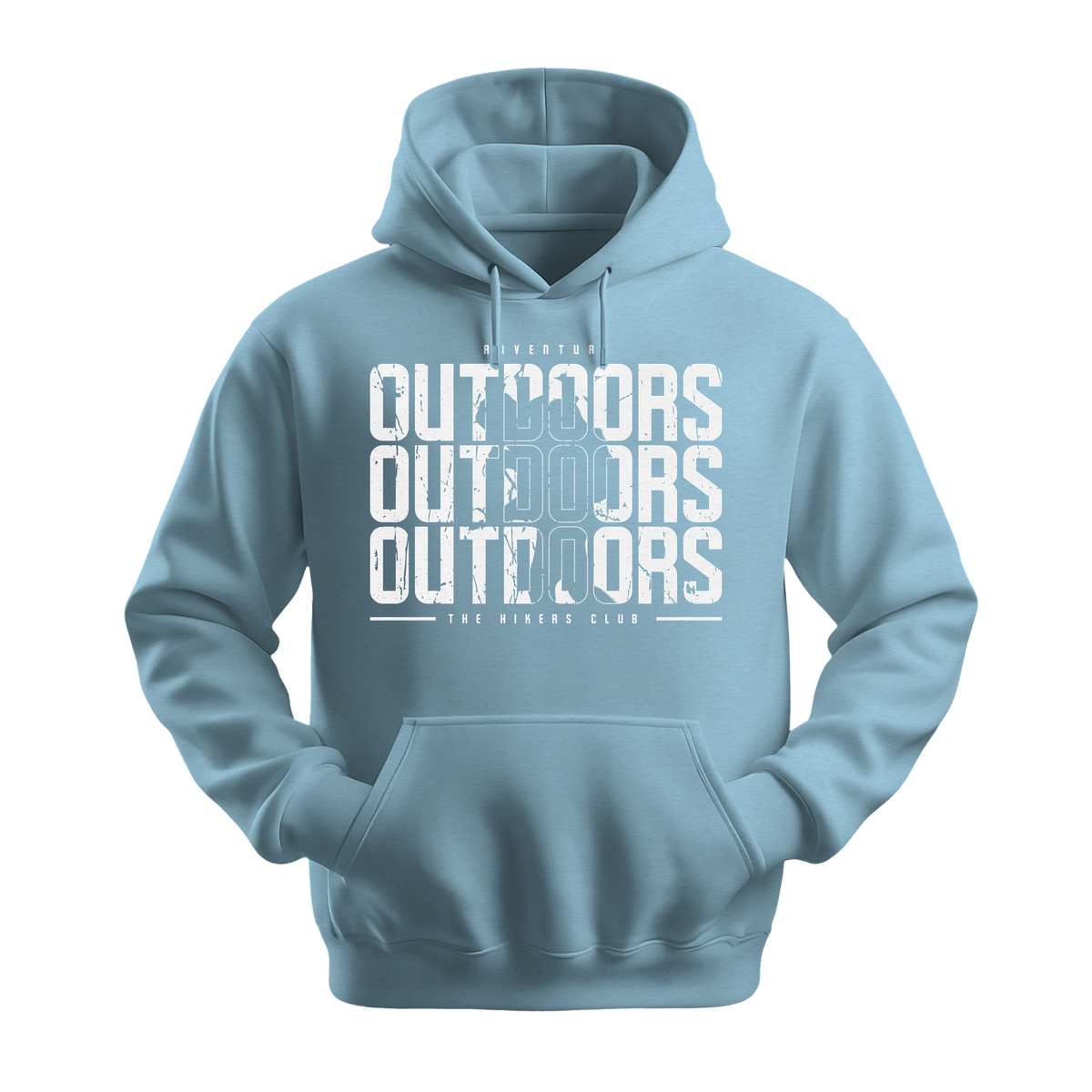 Outdoors The Hikers Club - Unisex Hoodie - Outdoor Hoodie - Light Blue