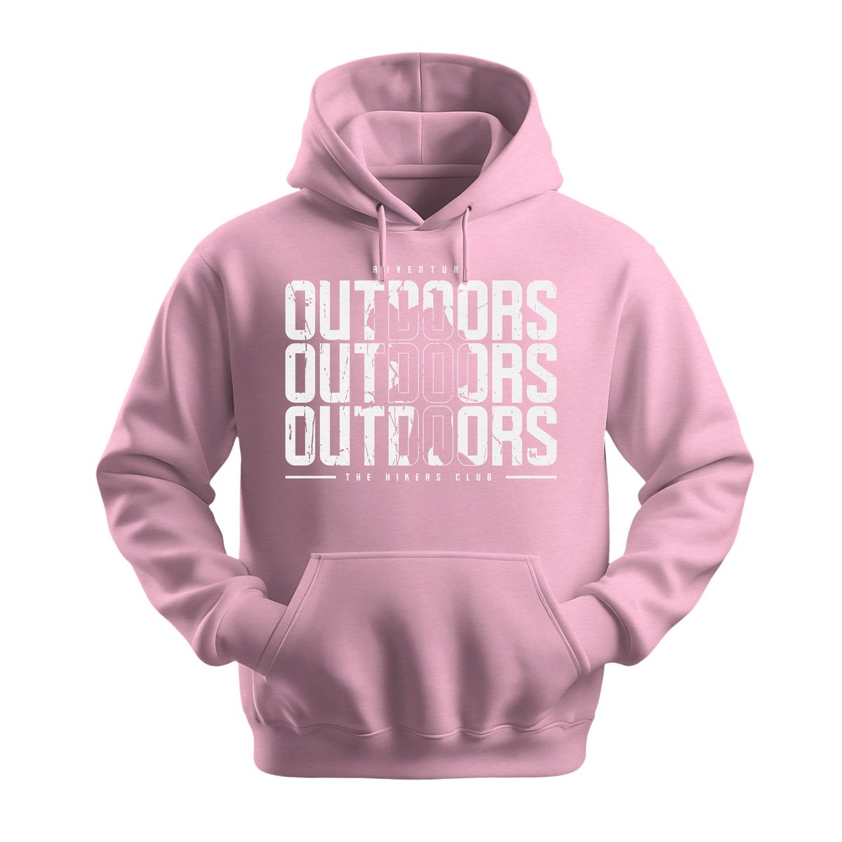 Outdoors The Hikers Club - Unisex Hoodie - Outdoor Hoodie - Light Pink