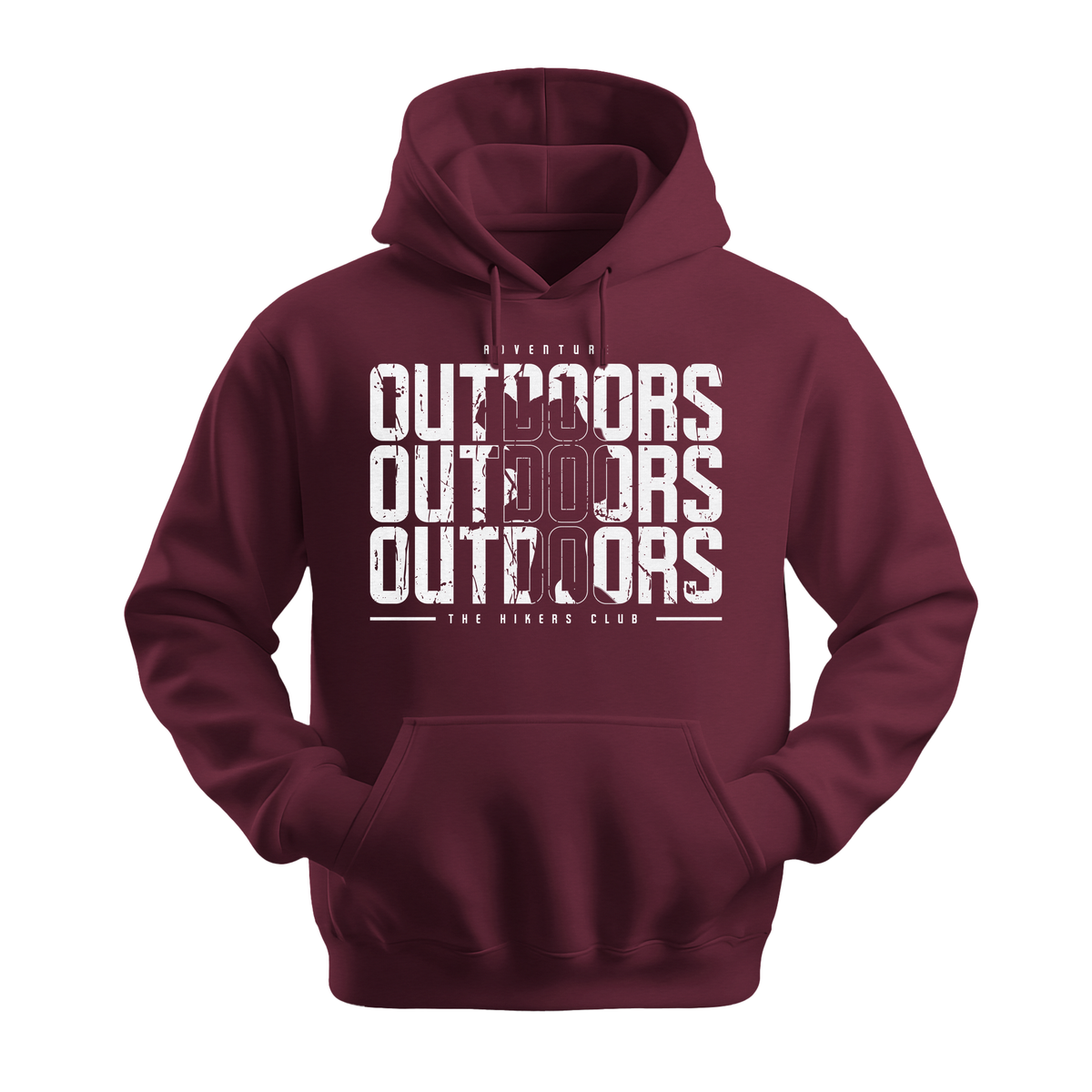 Outdoors The Hikers Club - Unisex Hoodie - Outdoor Hoodie - Maroon