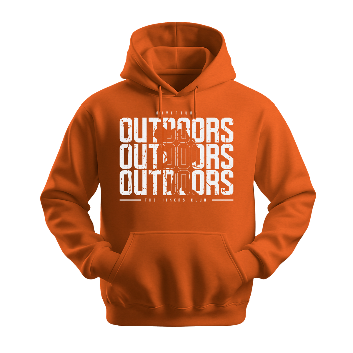 Outdoors The Hikers Club - Unisex Hoodie - Outdoor Hoodie - Orange