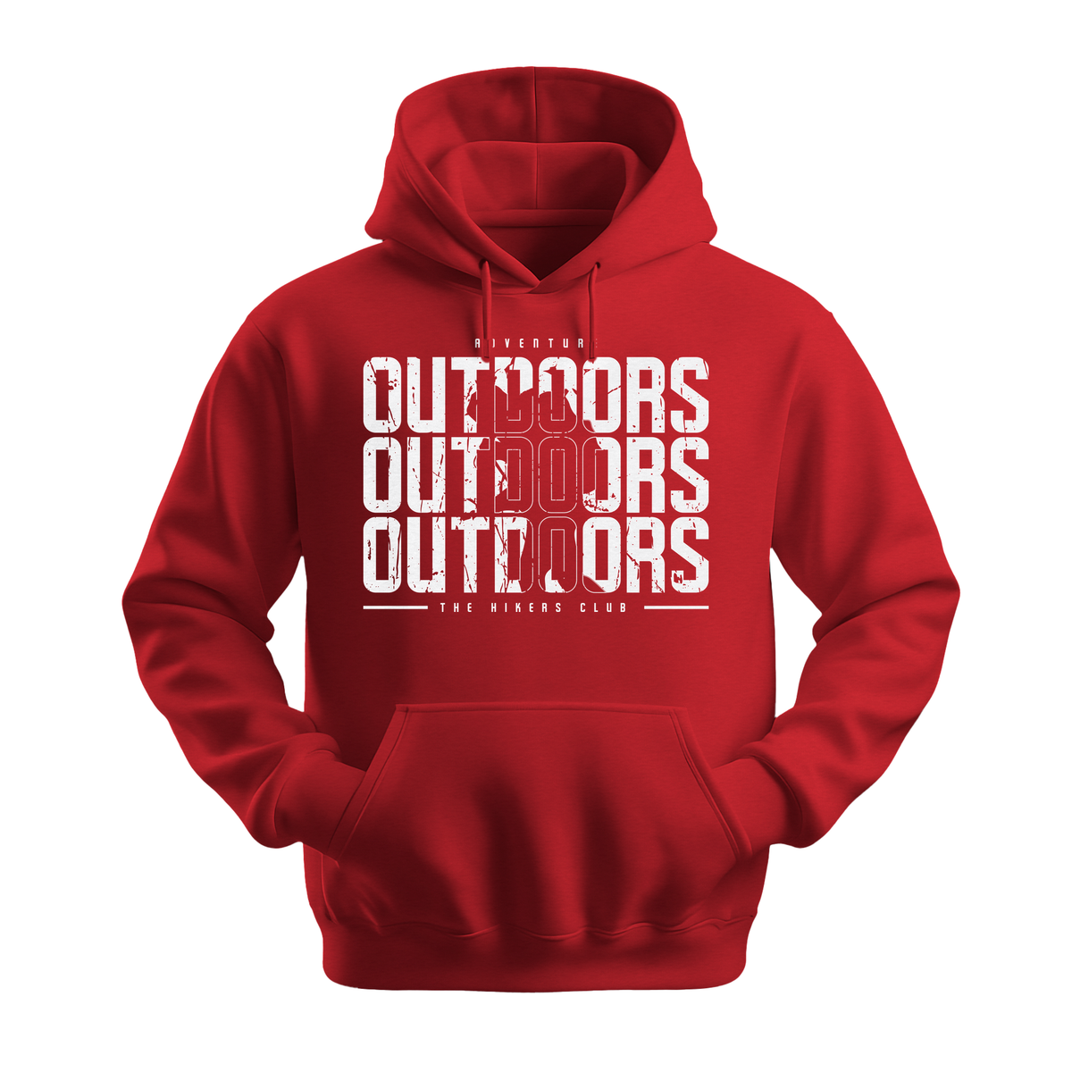 Outdoors The Hikers Club - Unisex Hoodie - Outdoor Hoodie - Red