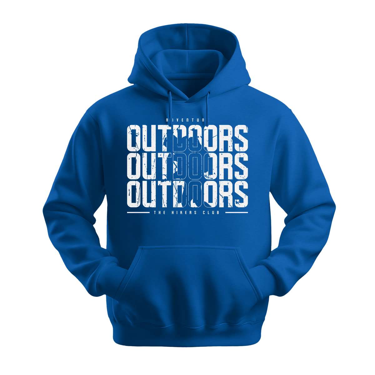 Outdoors The Hikers Club - Unisex Hoodie - Outdoor Hoodie - Royal
