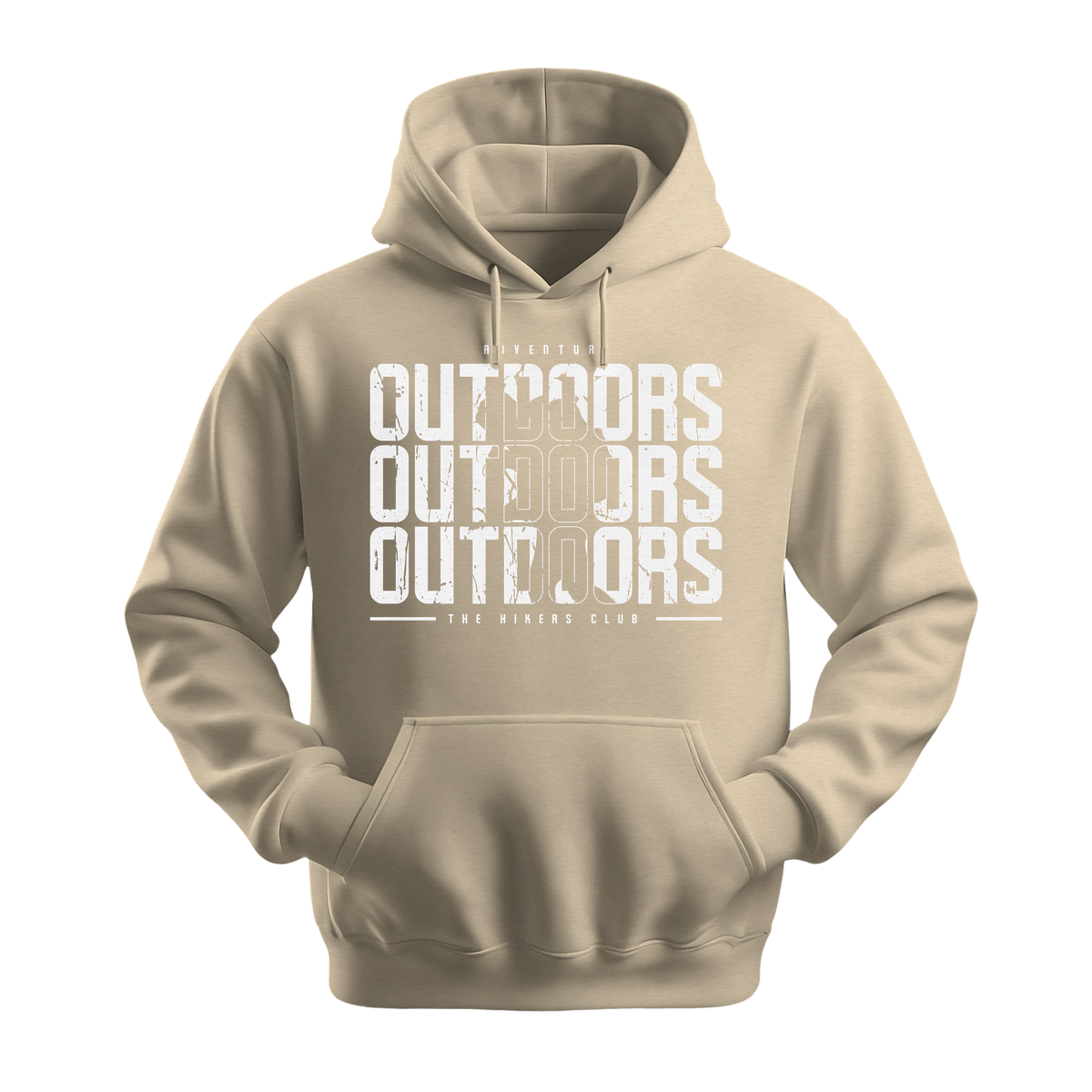 Outdoors The Hikers Club - Unisex Hoodie - Outdoor Hoodie - Sand