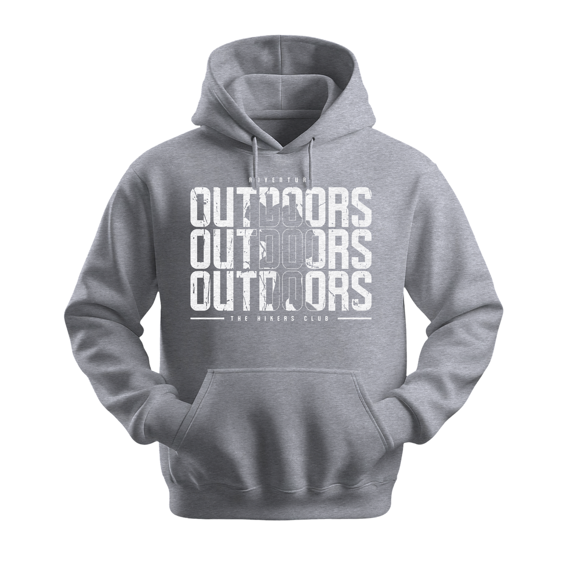Outdoors The Hikers Club - Unisex Hoodie - Outdoor Hoodie - Black