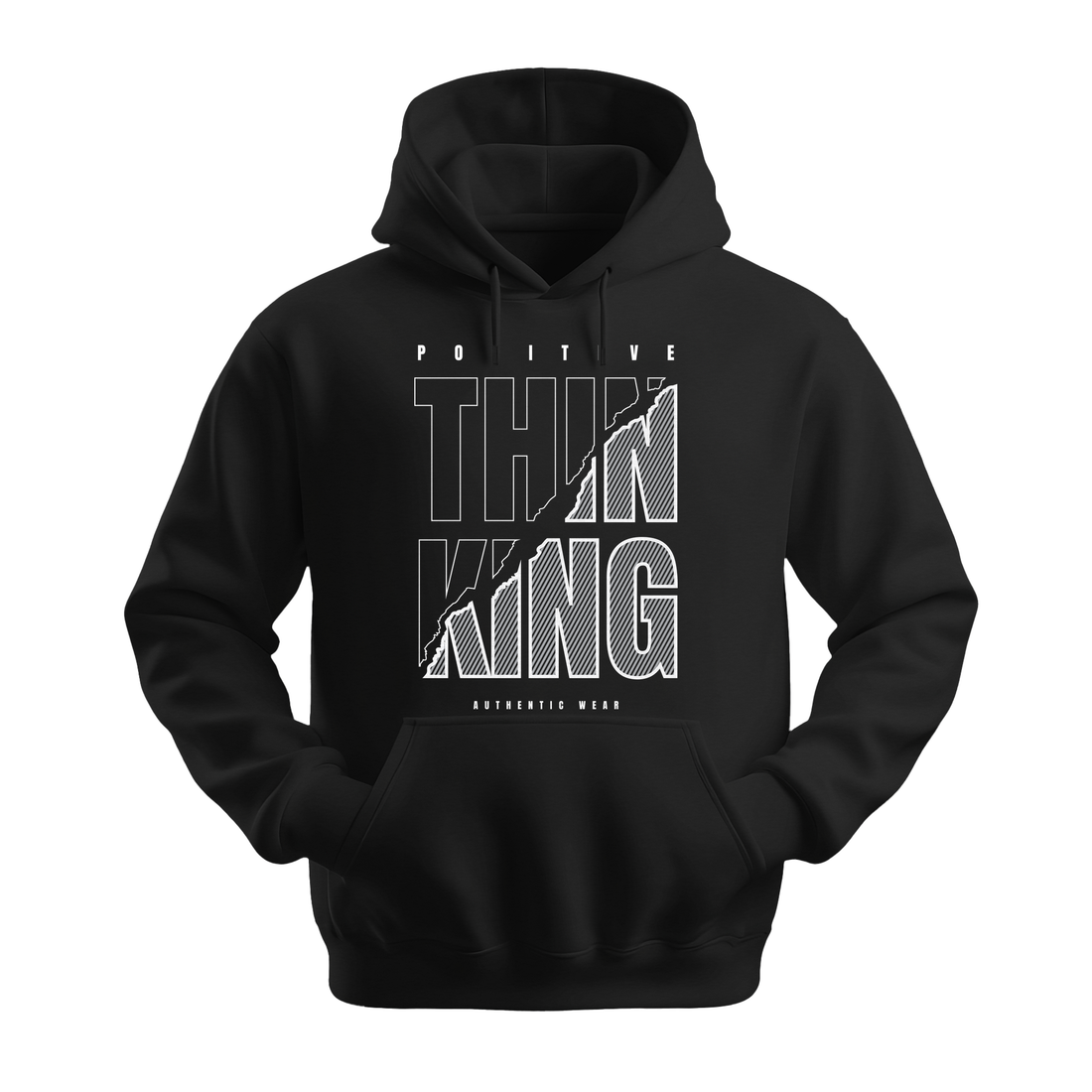 Positive Thinking Authentic Wear - Unisex Hoodie - Positive Apparel - Black