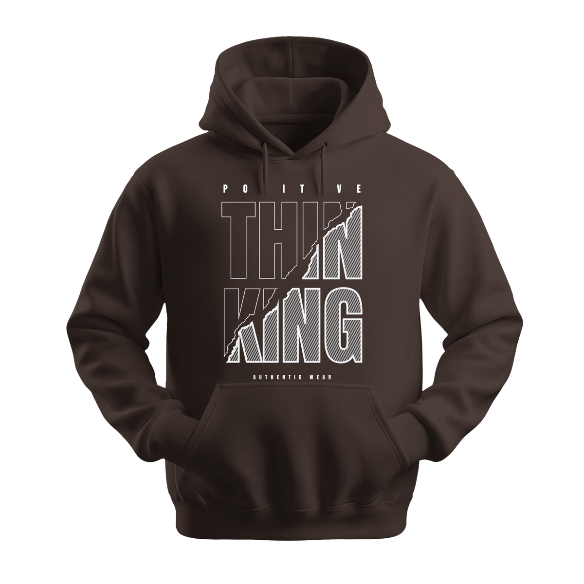 Positive Thinking Authentic Wear - Unisex Hoodie - Positive Apparel - Dark Chocolate