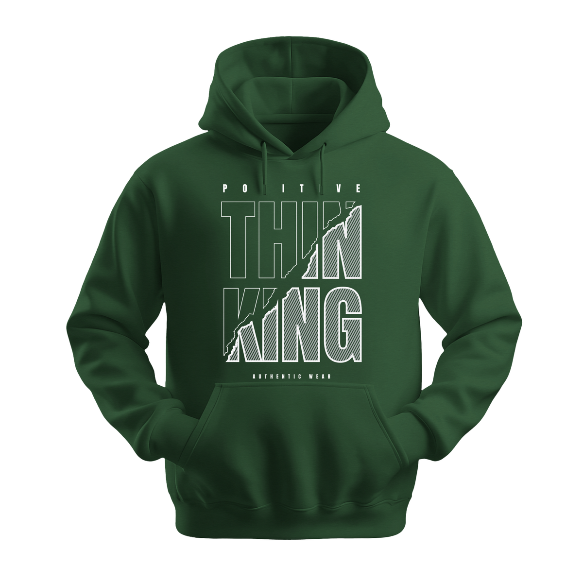 Positive Thinking Authentic Wear - Unisex Hoodie - Positive Apparel - Forest Green