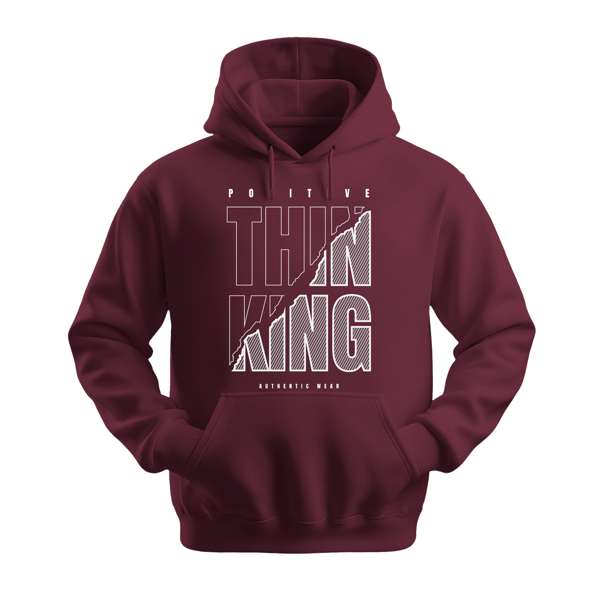 Positive Thinking Authentic Wear - Unisex Hoodie - Positive Apparel - Maroon