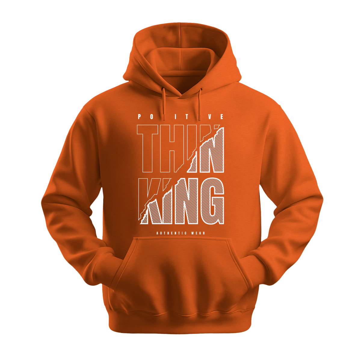 Positive Thinking Authentic Wear - Unisex Hoodie - Positive Apparel - Orange