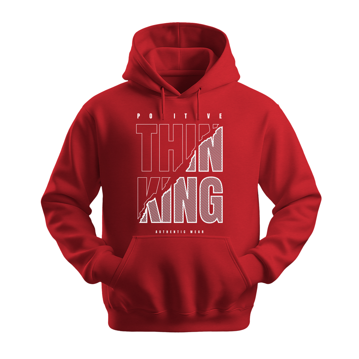 Positive Thinking Authentic Wear - Unisex Hoodie - Positive Apparel - Red